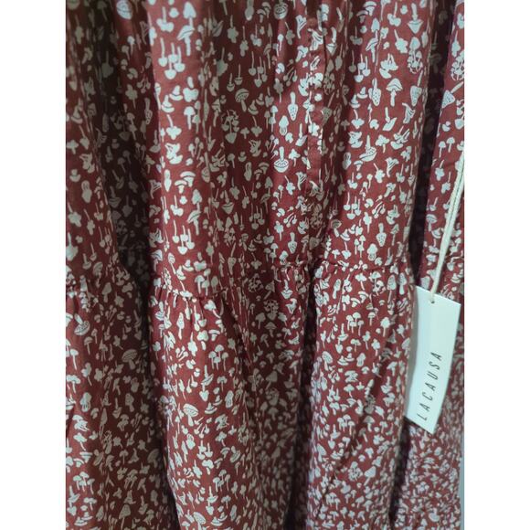 Lacausa Playa Mushroom Babydoll Mini Dress NWT - Picture 3 of 5